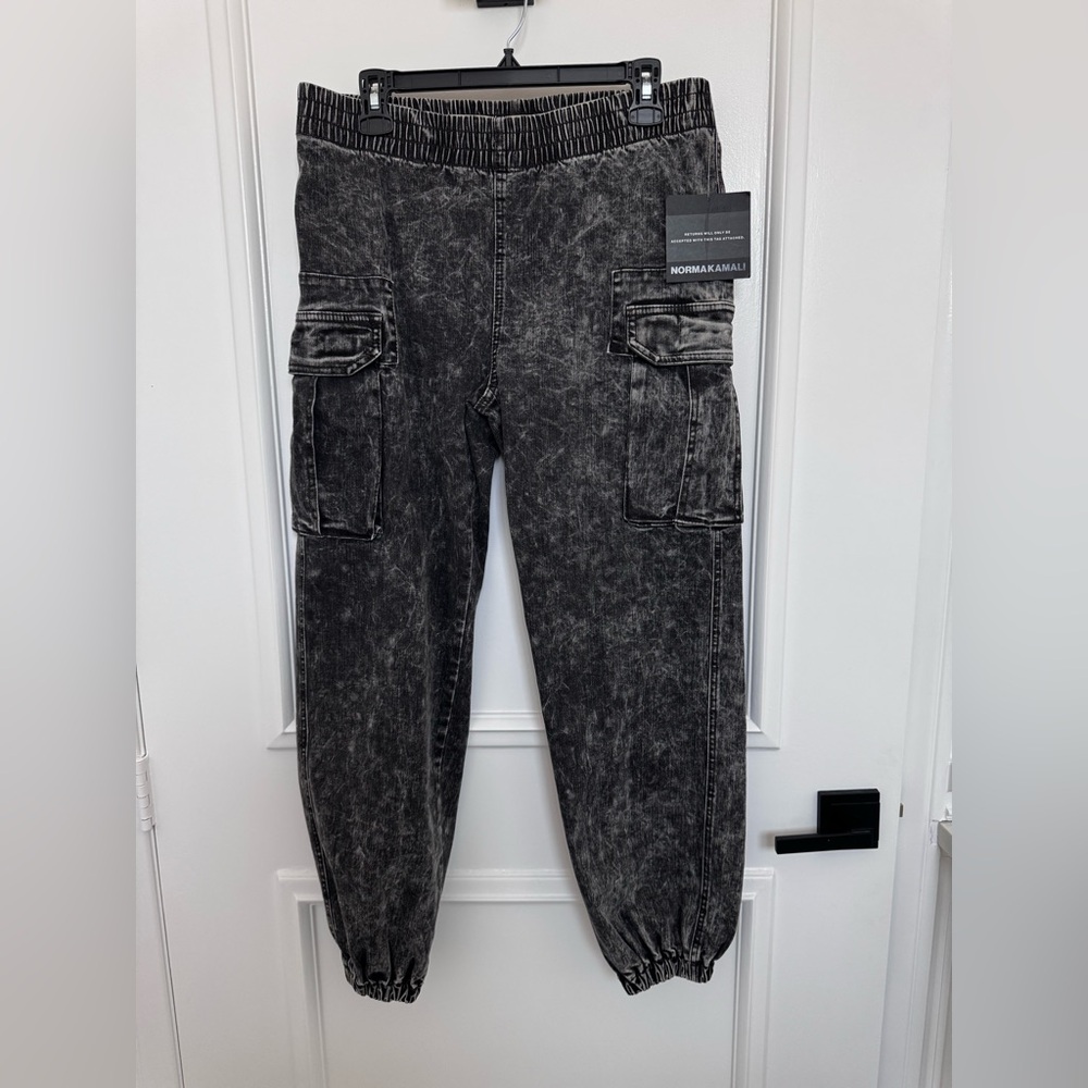 Norma Kamali Charcoal Cargo-style jogger Pants